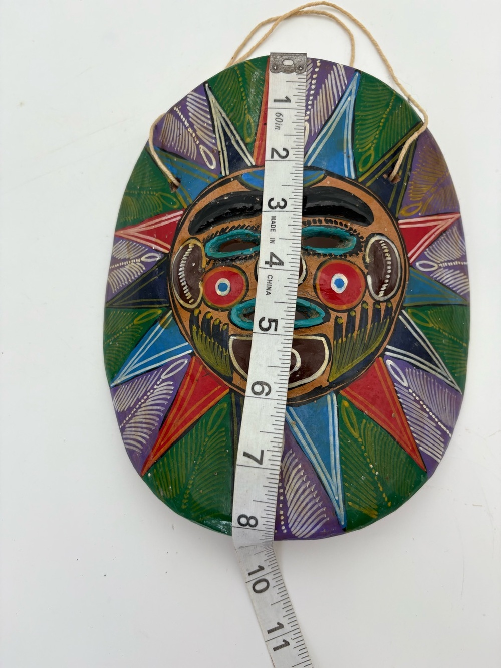 Vintage Mexican Folk Art Sun Decorative Mask Wall Art - Picture 8 of 16